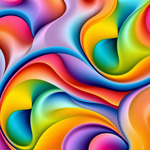 Create a vibrant, abstract pattern with smooth curves and a variety of colors in a grid layout, using a DSLR camera with a 50mm lens, aperture set to f/2.8, ISO 100, and a slightly overhead angle to enhance depth and clarity.