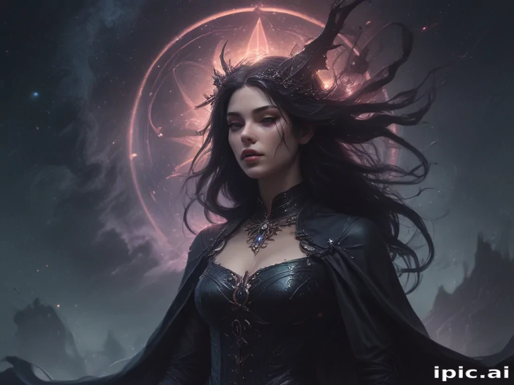 beautiful dark witch fantasy art