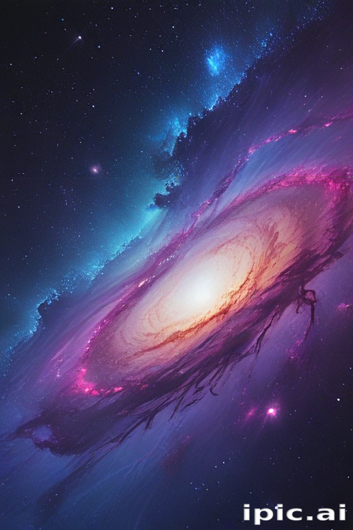 Stunning Cosmic View of a Colorful Galaxy in Deep Space