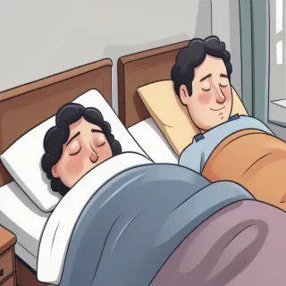 cartoon people sleeping