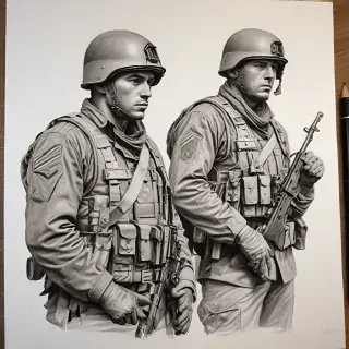 soldiers drawing