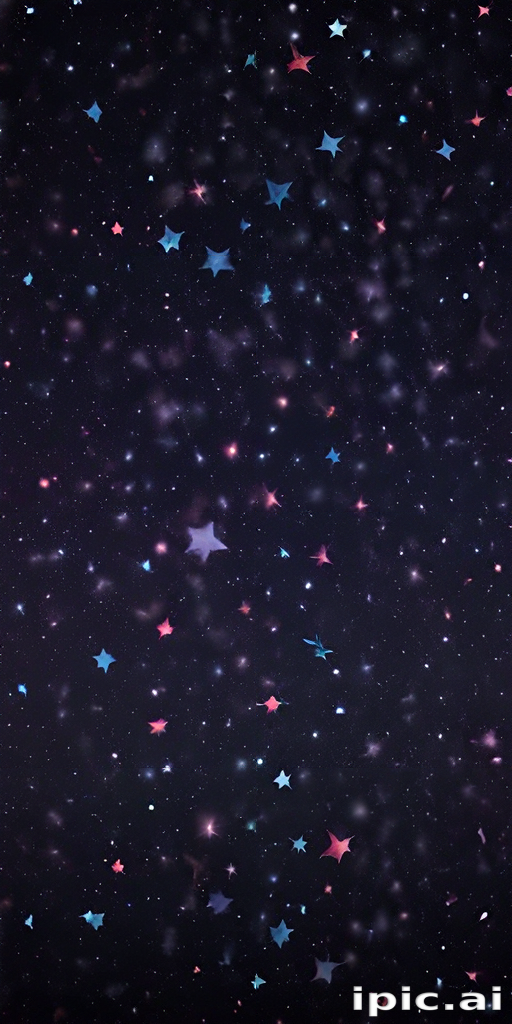 Vibrant Starry Night Sky with Colorful Twinkling Stars and Cosmic Beauty