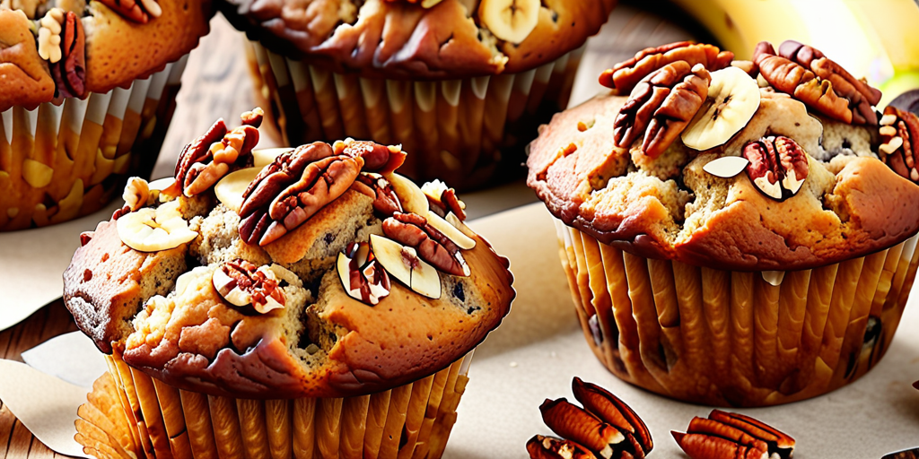 banana and pecan nut muffins