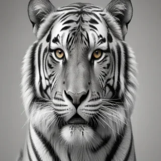 tiger clipart black and white