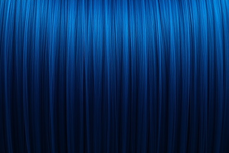 Midnight Sapphire Cascade boasts a deep, rich blue hue that gradually lightens to a brilliant cerulean at the ends, styled in a sleek, pin-straight waterfall