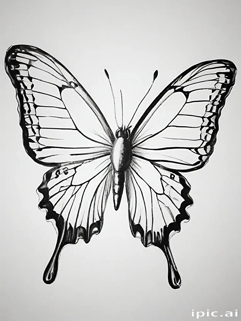 outline drawing of a butterfly