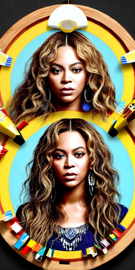 Beyonce's face on a dart board