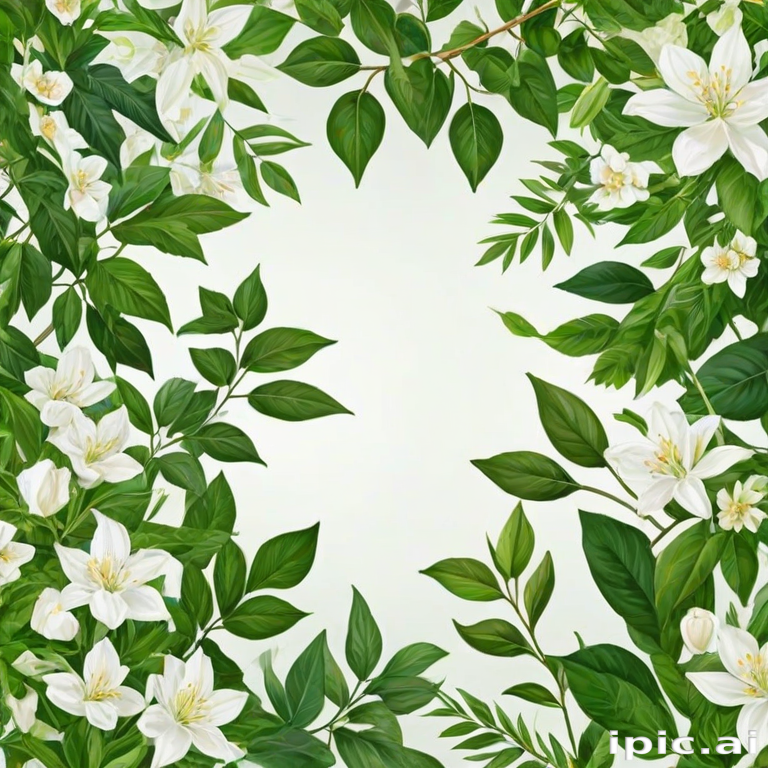 white and greenery background
