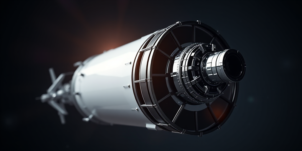 highly detailed 3D rendering of the Hubble Space Telescope, low angle view, 50mm lens, f/8 aperture, ISO 100, natural lighting, clean background, high-resolution, photorealistic style