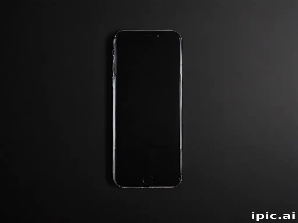 Minimalist Design: A Sleek Smartphone on a Dark Background Display