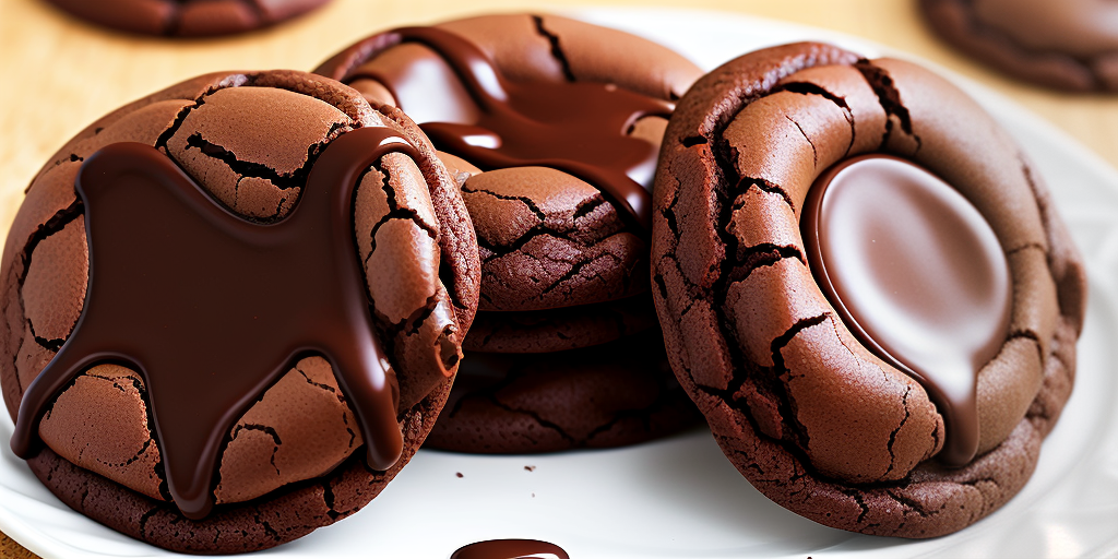 triple chocolate filled cookie with fudge filling
