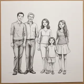 drawings of family