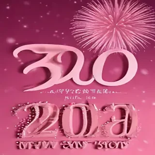 pink happy new year 2024