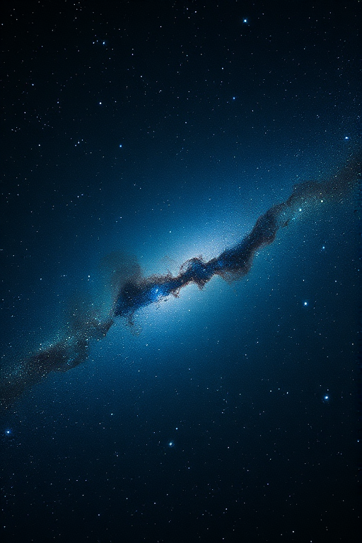 high-resolution astrophotography of a deep space nebula, ISO 3200, f/2.8, 30 seconds exposure time, wide-angle lens, taken with a full-frame DSLR camera, focus on star clusters and cosmic dust, rich blue hues and bright stars in a dark, expansive universe background