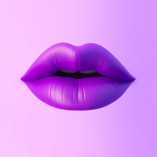Ombre gradient lips transitioning from lilac to deep purple, seamless color blend, petal-soft finish, dreamy and romantic Twilight Petal Fade design
