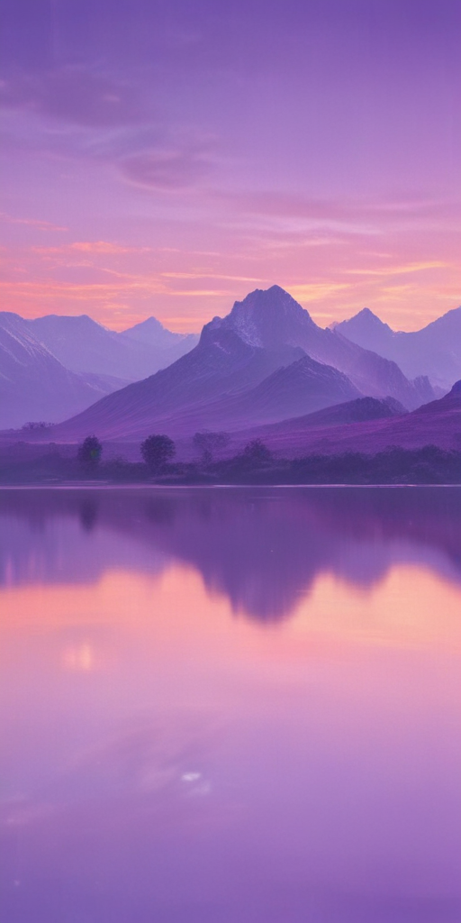 Tranquil Sunset Over Majestic Mountains Reflected in Serene Lake Waters