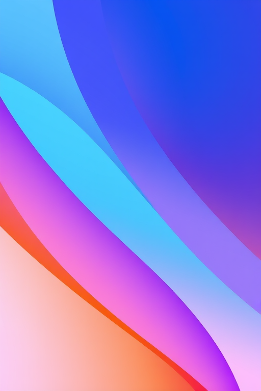 Create an abstract image with vibrant blue, purple, and orange colors intersecting in soft gradients, camera settings: ISO 100, f/8, shutter speed 1/125 sec, camera view: wide-angle, camera style: digital art, camera type: mirrorless.