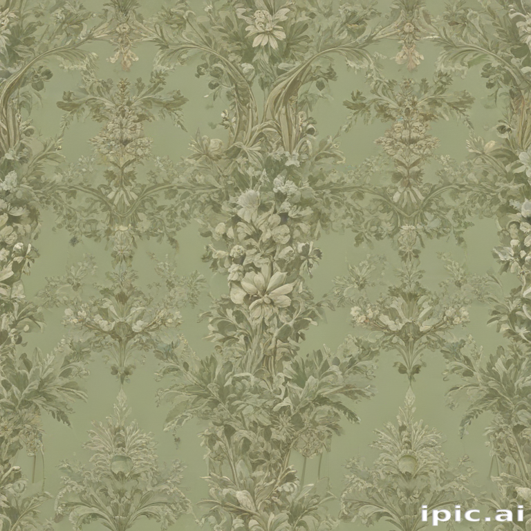 Elegant Vintage Floral Wallpaper Design Featuring Intricate Botanical ...