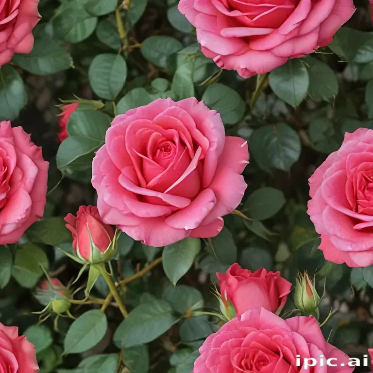 roses in background