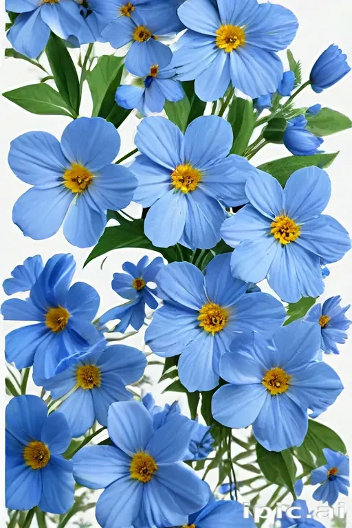 blue flowers transparent background