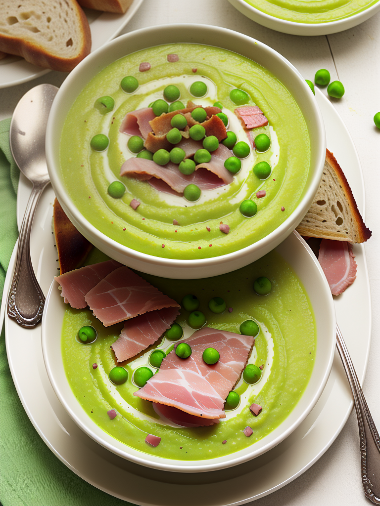 calories in pea soup with ham
