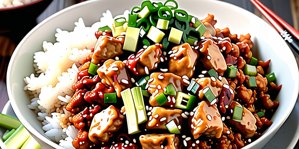 general tso ground chicken bowl