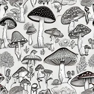 mushroom line art