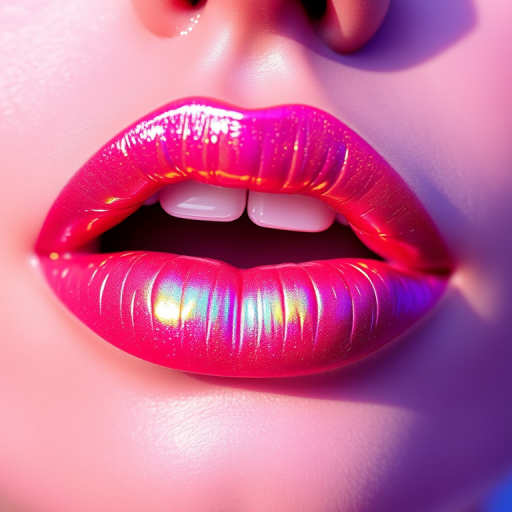 Holographic "Prism Power" lip gloss with color-shifting pigments, delivering a mesmerizing rainbow effect and ultra-reflective shine