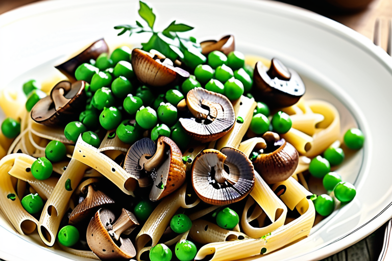 pasta with mushrooms and peas