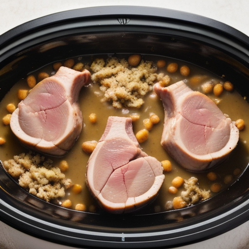 pork chops in crockpot with stuffing