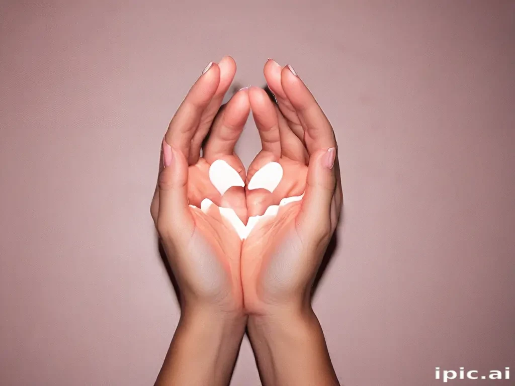hand heart aesthetic