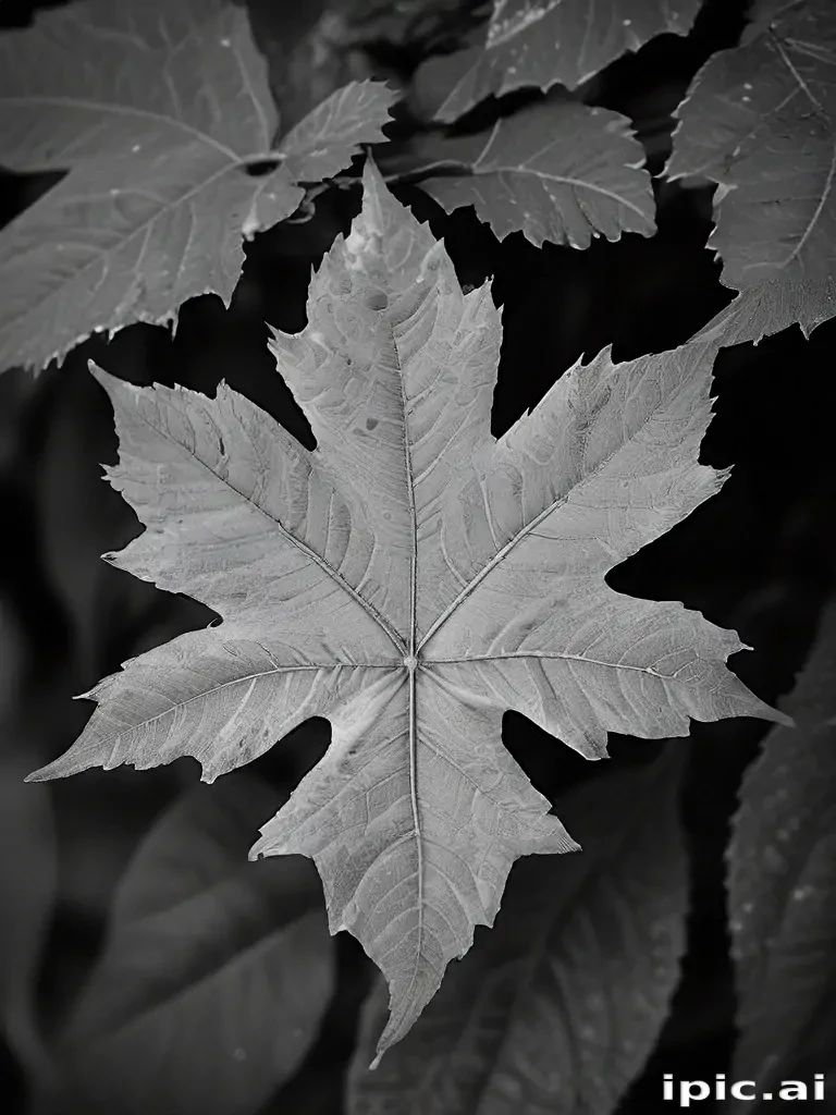 leaf images black and white