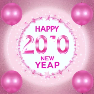 pink happy new year 2024