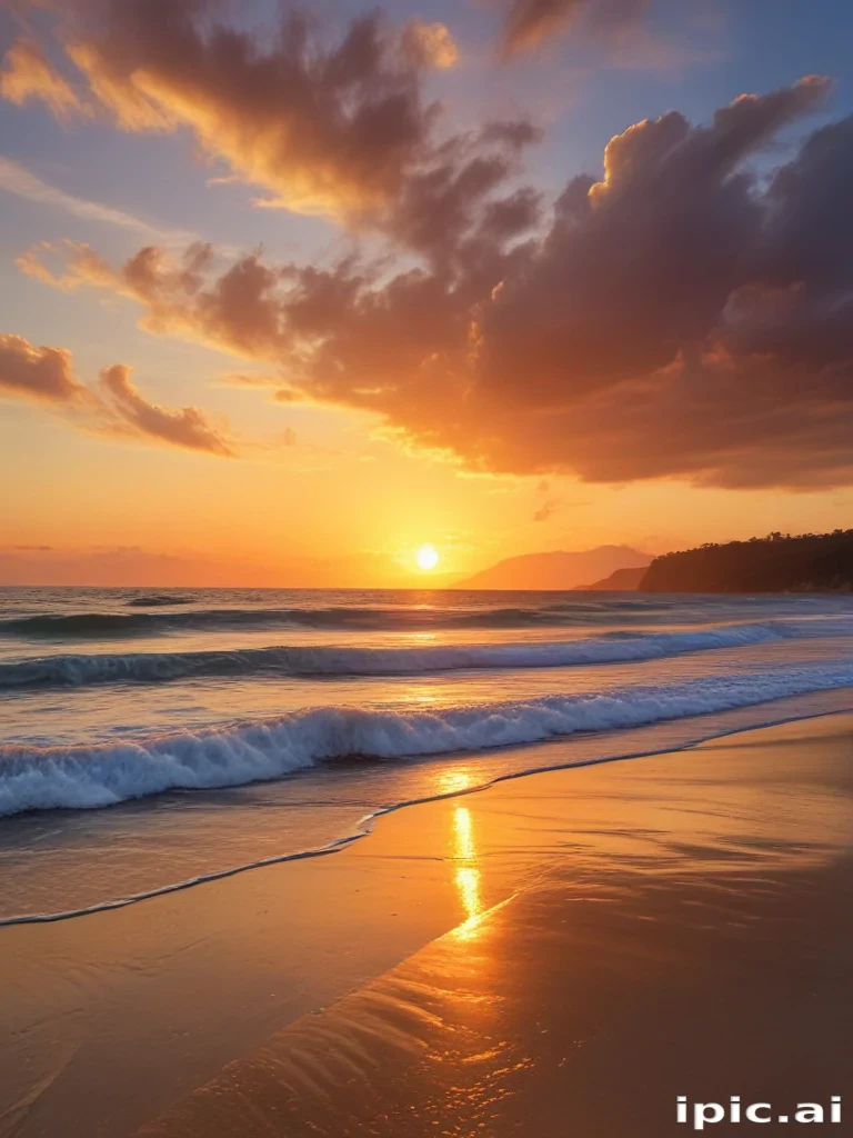 sun set on beach