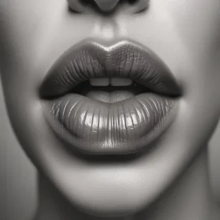 lips black and white clipart