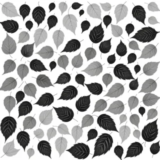 leaves clipart black and white
