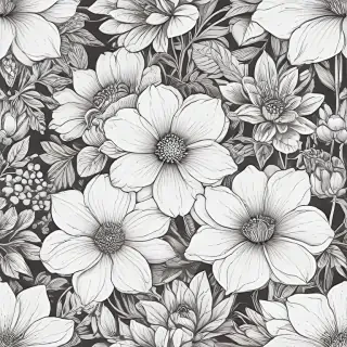 flower line work