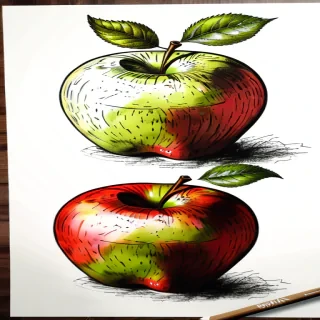 drawn apples