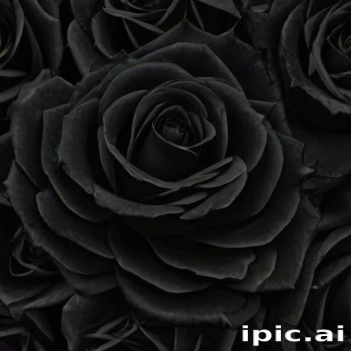 Elegant Arrangement of Black Roses Against a Dark Background Creating a ...