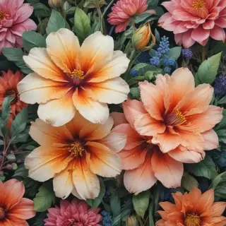 drawings of flowers with color