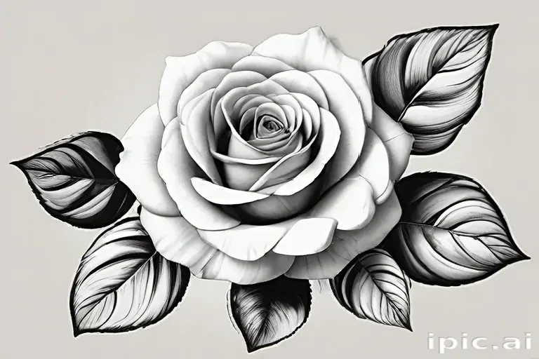 black and white rose clip art