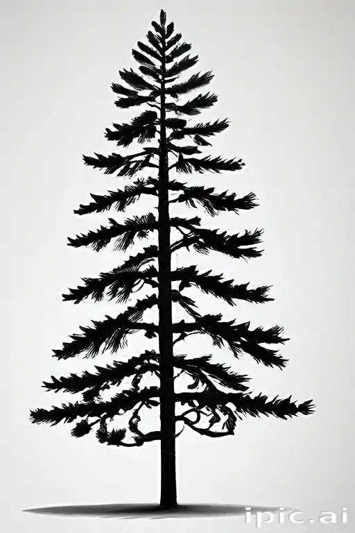 pine tree clip art black and white