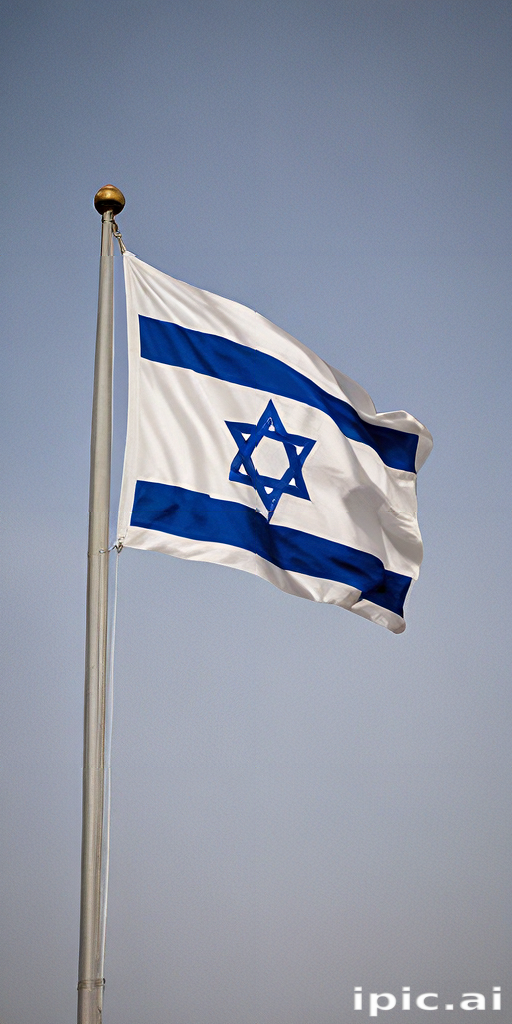 National Flag of Israel Waving Proudly Against a Clear Blue Sky