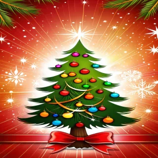 christmas background with tree