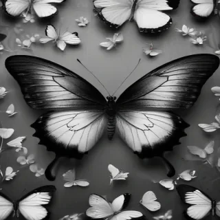 black and white butterfly wallpaper