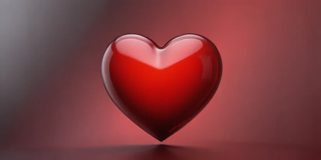 A Beautifully Shiny Red Heart Symbolizing Love and Affection in Art