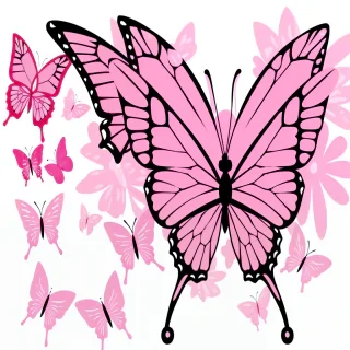 pink butterfly clipart