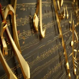 gold music notes