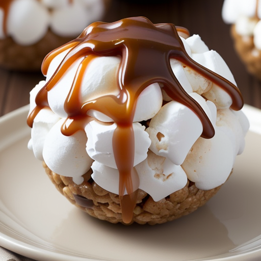 caramel marshmallow rice krispie balls