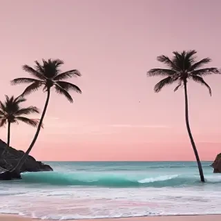 pastel pink beach wallpaper
